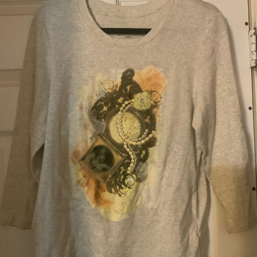 Bandolino Cream Denim Top